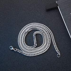 Collana a catena cubana argento 8mm per uomo e donna con chiusura a moschettone sicura