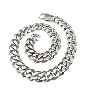 Men Titanium Steel Cuban Link Chain Necklace Hexagonal Grinding Polished Streetwear Fashion Jewelry Accessories For Daily Party