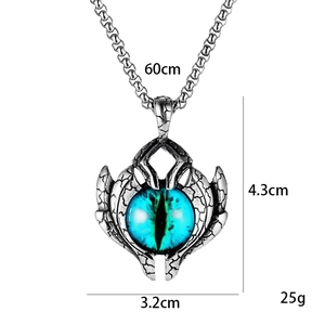 Collana turca Evil Eye in acciaio inossidabile con ciondolo occhio blu e catena
