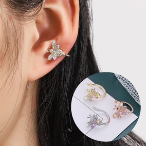 Fashion Copper Zircon Bee Ear Cuff Trendy Sweet Insect Animal Non Pierced Earring For Women Party Jewelry Accessory