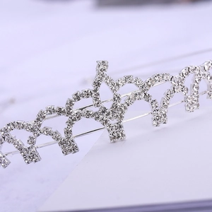 Elegante corona diadema da sposa in argento con strass scintillanti per matrimoni