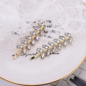 Eleganti Fermagli per Capelli a Foglia di Cristallo per Donna Forcine in Lega con Strass Copricapo alla Moda Accessori per Matrimonio Festa