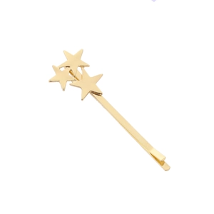 Fermaglio per capelli minimalista in lega dorata con triplo design a stella da donna
