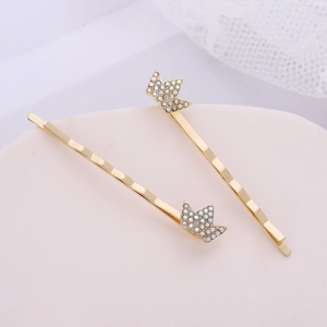 Élégant Ensemble de Pinces à Cheveux Couronne en Alliage d'Or avec Strass AB Brillantes Pinces Latérales pour Femmes Filles Accessoires