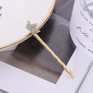 Lot de barrettes couronne dorées minimalistes serties de strass brillants pour femme