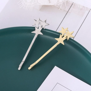 Fermaglio per Capelli a Stella in Lega Minimalista per Donna Design Metallico Cavo a Tre Stelle Forcina per Capelli Oro Argento Accessori per Capelli Eleganti