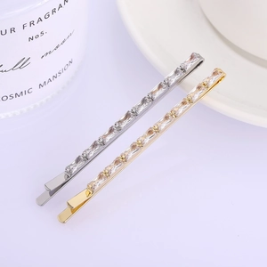 Fashion Zirconia Bobby Pin Hair Clip For Women Elegant Alloy Rectangular Crystal Inlaid Hair Accessories Daily Party Decor