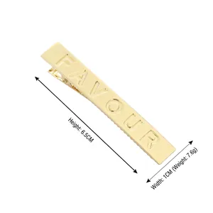 Gouden metalen haarklem met FAVOUR-belettering, minimalistisch haarsieraad voor vrouwen