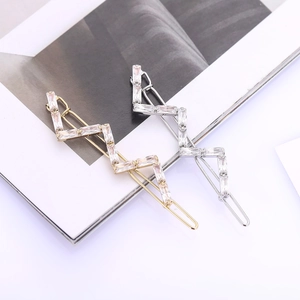 Fermaglio per Capelli Strass a Forma di S Stile Coreano Design Geometrico a Onda Clip Laterale in Lega Accessori per Capelli Moda Donna