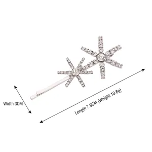 Fermaglio stella marina argento con strass lucidi, misura 7,9cm x 3cm, peso 10,8g