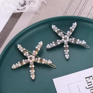 Molletta Per Capelli A Stella Marina In Lega Con Künstliche Perle Sintetiche E Strass Forcina Elegante Accessorio Per Capelli Da Donna