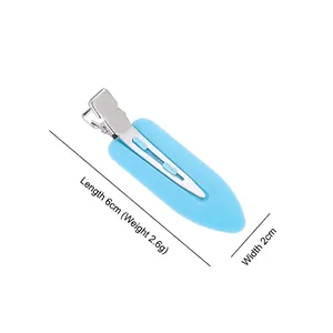 Nahtlose hellblaue Blatt-Haarklammer mit Silber-Metallbasis, 6 cm Länge für Haarstyling
