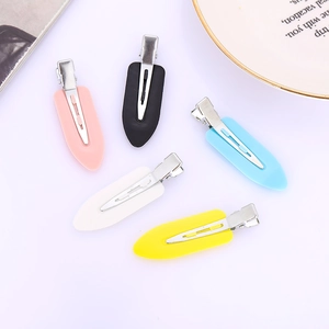 Spurenlose Haarklammern Nahtlose Entenschnabelklemmen Blattform Mattes Harz Metall Haarnadel Haarstyling Tools Für Damen