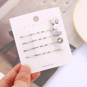 Einfache Legierung Strass Künstliche Perle Hase Karotte Blumen Haarspangen Für Damen Mädchen Koreanischen Stil Elegante Haarnadeln Schmuck