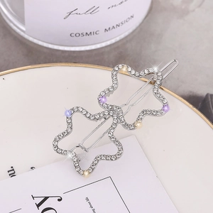 Fermaglio per capelli a forma di stella scintillante con strass in argento