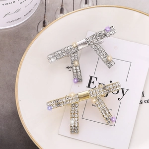 Mode Strass Schleife Haarspange Funkelnde Legierung Bowknot Haarnadel Für Damen Koreanischen Stil Hochzeit Party Zubehör