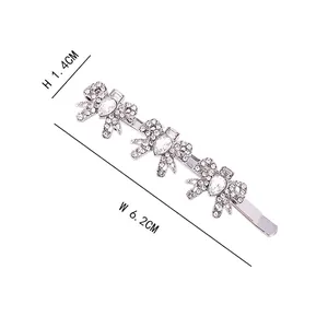 Eleganter silberner Haarschliff mit Strasssteinen für Damen inklusive Größenangaben