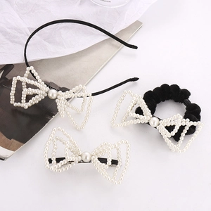Accessori Per Capelli Con Fiocco In Künstliche Perle Fatti A Mano Elastici In Velluto Nero Fermagli Per Capelli Cerchietto Per Donne Ragazze