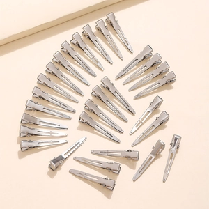 Minimalist Alloy Metal Duckbill Hair Clips For Women Electroplated Silver Gold Alligator Clip For Styling DIY Hair Accessories