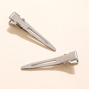 Classic silver metal duckbill hair clips with polished finish and sturdy spring design