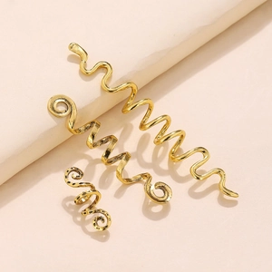 Set di tre forcine dorate a spirale in stile celtico e gioielli per barba e capelli
