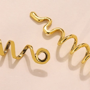 Fermaglio per capelli celtico dorato con spirale metallica in stile etnico vintage