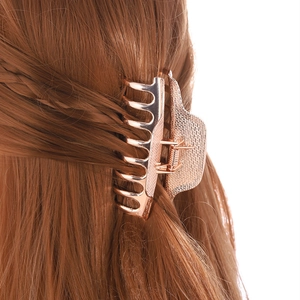 Pince à cheveux élégante en alliage d'or rose avec finition métallique pour la coiffure
