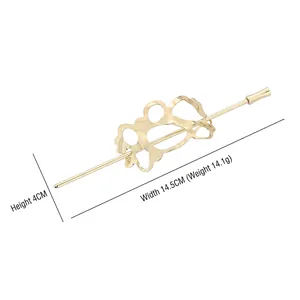 Ensemble d'épingles à cheveux géométriques dorées minimalistes largeur 14,5 cm et hauteur 4 cm