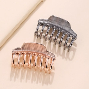 Grandes pinces à cheveux en métal or rose et gris foncé pour coiffures épaisses