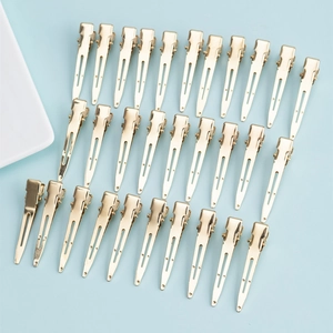 Set of 30 minimalist gold alligator hair clips for DIY hairstyling and hair accessories