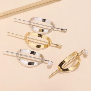 Minimalistischer Haarstab Metall Koreanischer Stil Eleganter Dutt Käfig Pin Gold Silber Legierung Künstliche Perlen Haarnadel Damen Schmuck