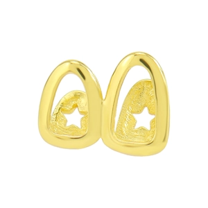 Grillz Hip Hop Plaqué Or Argent Cuivre Ajouré Étoile Double Capuchons Dentaires Bijoux Décoratifs pour Bouche Homme Femme Fête