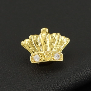 Grillz per Denti Singolo a Corona in Rame Placcato Oro Hip Hop Con Strass per Uomo Donna Gioielli per il Corpo Decorativi da Festa