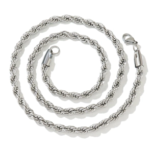 Classic Stainless Steel Rope Chain Necklace For Men Women Hip Hop Twist Spiral Link Chain Gold Silver Color Jewelry Gift
