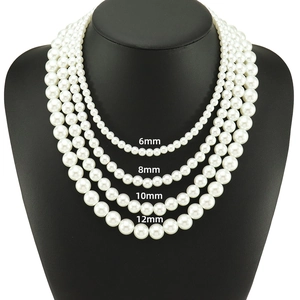 Unisex Trendige Weiße Imitationsperle Halskette Für Damen Herren Runde Künstliche Perlen Choker Schmuck Streetwear Accessoire Party Geschenk