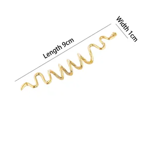 Forcina per capelli a spirale celtica dorata a forma di onda per acconciature eleganti