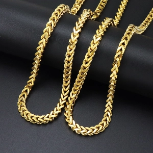 Collana a Catena Franco in Acciaio Inossidabile Maglia in Metallo Pesante Hip Hop Streetwear per Uomo Donna Gioielli