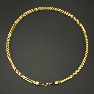 Collana a catena Franco dorata da 5mm per uomo e donna con chiusura a moschettone