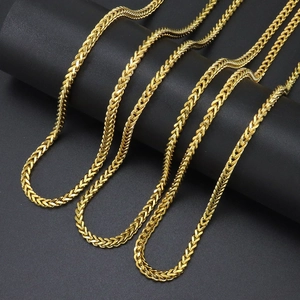 Edelstahl Franco Kette Halskette Herren Damen Gold Silber Überzogen Weizen Link Hip Hop Streetwear Schmuck