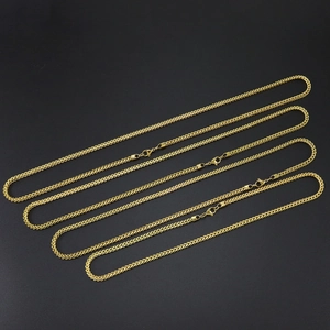 Detaillierter Vergleich von vier Längen der 3mm gold Franco Kette aus Edelstahl