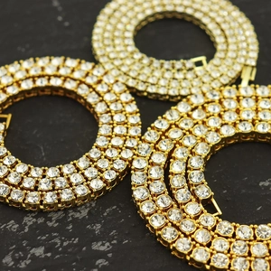 Collane a catena tennis 5mm dorate con cristalli scintillanti per uno stile gioielli hip hop