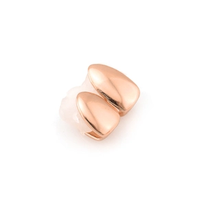 Rose gold double fangs grillz set with fixing wax for Halloween hip hop jewelry decoration