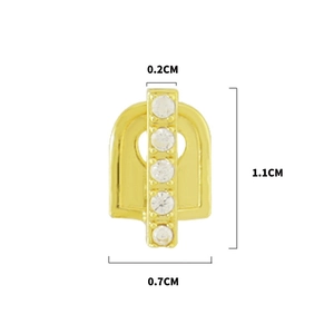 Grillz dentaire unique en or avec zircones verticales pour cosplay hip-hop