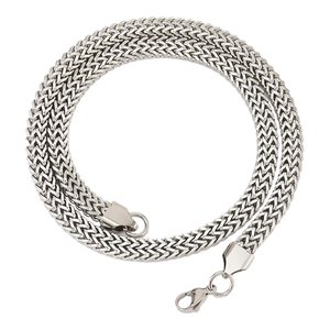 Collana a catena Franco a doppio strato in acciaio inossidabile argento lucido con gancio