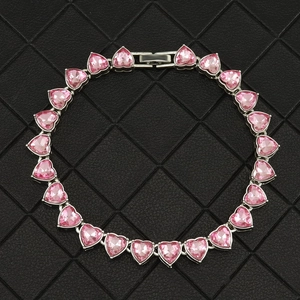 Herz Tennis Armband Legierung Zirkonia Strass Süße Liebe Schmuck Geschenk Für Damen Party Täglich Zubehör