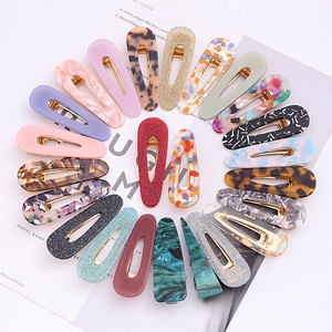 Fashion Acrylic Leopard Print Duckbill Hair Clips Minimalist Marble Texture Jelly Color Hair Clips For Women Hair Accessories