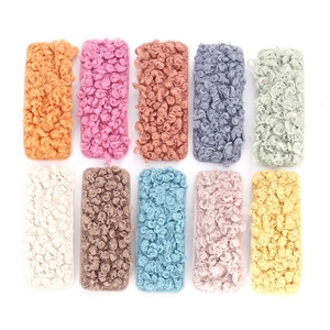10-piece set of rectangular plush hair clips in colorful autumn winter faux fur styles