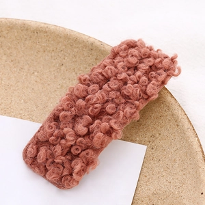 Korean Style Plush Lambswool Rectangular Hair Clips Soft Fuzzy BB Clips Colorful Autumn Winter Hair Accessories For Girls Women