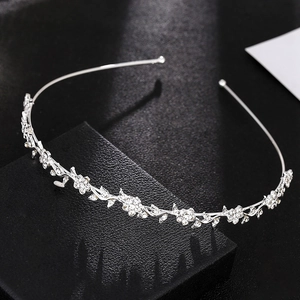 Eleganter Legierung Blume Ranke Haarband Mit Strass Künstliche Perle Gold Silber Haarreif Für Hochzeit Party Weihnachten Braut Schmuck