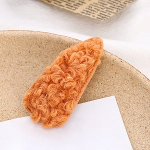 Women Girls Plush Lamb Wool Hair Clips Curly Faux Fur Teardrop BB Snap Clips Soft Autumn Winter Hair Pins Accessories